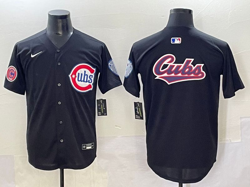Men 2025 Chicago Cubs Blank Black Fashion Retro Nike MLB Jersey style 6